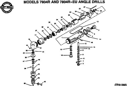 Diagram Diagram and Parts List for IR7804R  Ingersoll Rand Drill